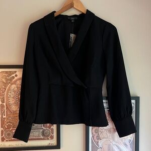 J. Crew Faux Wrap Black Top - Size 0